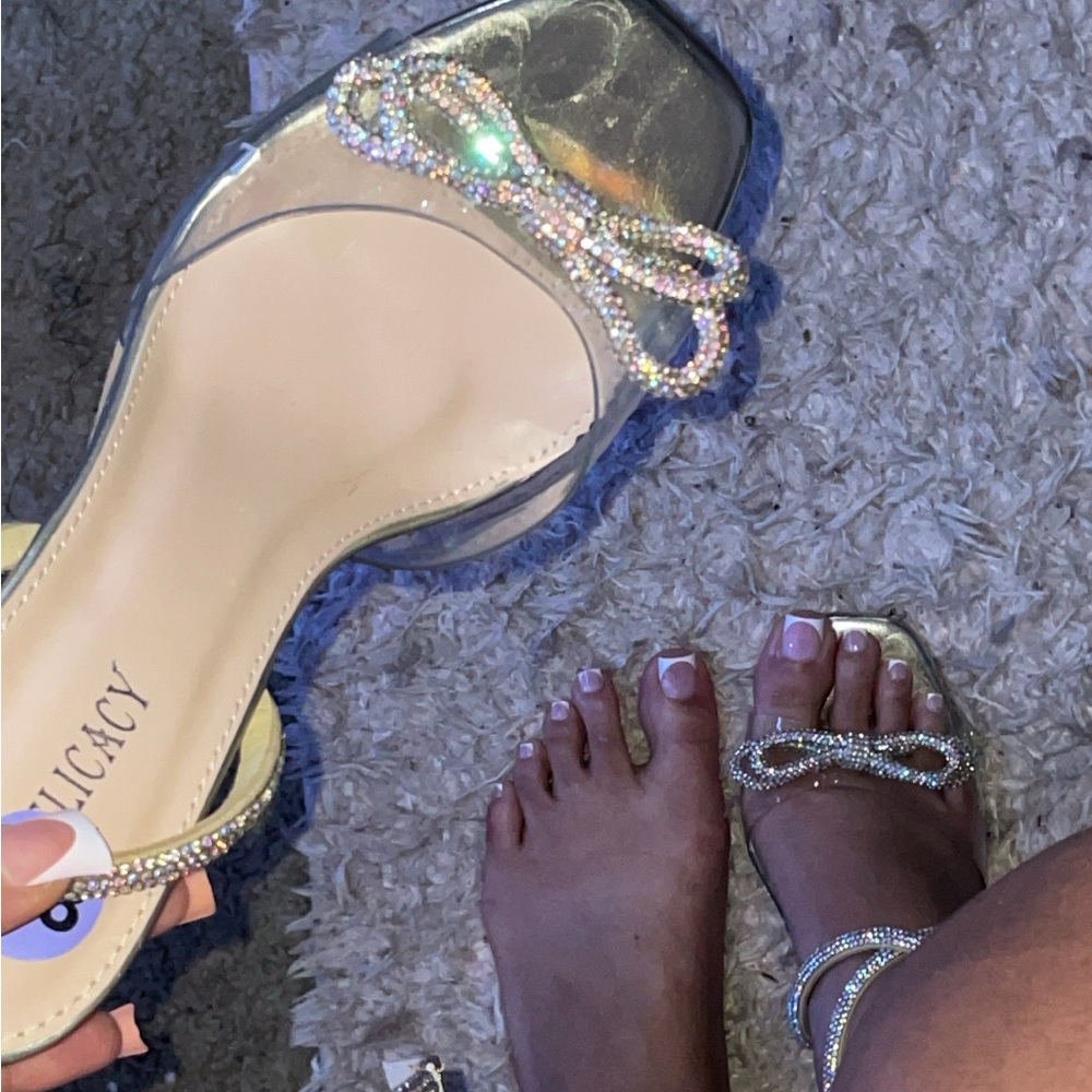 Delicacy Gold and Silver Strappy Heels
